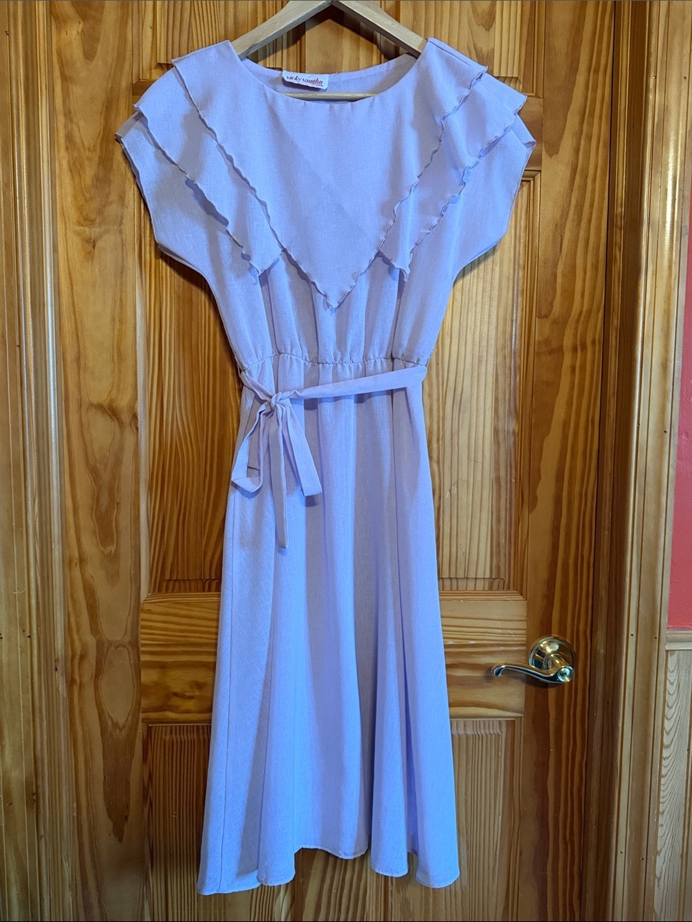 Vicky Vaughn Vintage Lavender Chiffon Midi Dress
